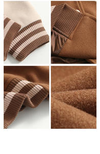 Vestes d'extérieur pour femmes Varsity Crop Top Vestes Blouson court blanc personnalisé Varsity Manches en cuir pour femmes avec lettre Chenille Patch - Product Image 6