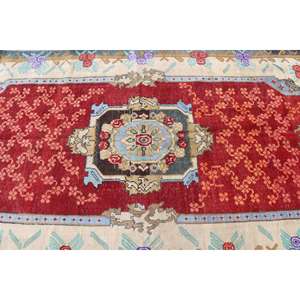 Alfombra Turca Grande de 4.6x8.9 pies, Alfombra de Lana Vintage con Estampado Animal Rojo - Product Image 5