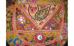 Banjara grande capacité fermeture à glissière pochette brodée à la main miroir travail Style bohème coton pour Festivals mariages - Product Image 4