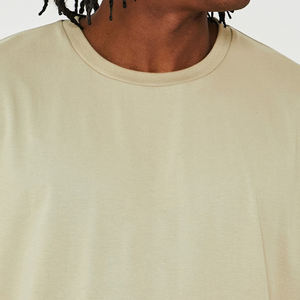 Camisetas de algodón orgánico y poliéster, venta al por mayor, camiseta para hombre, Camiseta holgada ecológica de gran tamaño para hombre - Product Image 3