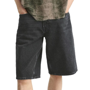 High Quality Baggy <b>Jeans</b> <b>Men</b> Custom Design <b>Jeans</b> Short Dark Denim Shorts Jorts <b>for</b> <b>Men</b> - Product Image 3