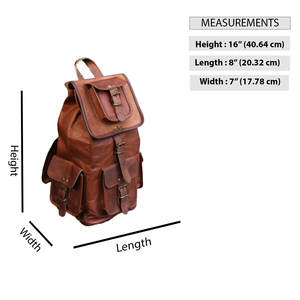 Mochila de cuero genuino perfecta de estilo moderno Mochila de viaje duradera y portátil para senderismo Camping Equipaje Llevar - Product Image 6