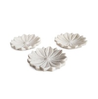Ensemble d'assiettes en marbre de qualité artisanale pour la table de la cuisine servant à manger pierre naturelle solide polie design de luxe élégant