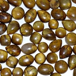 อัญมณีทรงหลังเบี้ยทรงหลวมทรงตาเสือตามธรรมชาติคุณภาพ AAA + อัญมณีขนาดฟรีไซส์ขายส่งสำหรับการทำเครื่องประดับชั้นดี - Product Image 2