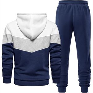 Logo personnalisé hommes haute qualité fermeture éclair sweats à capuche avec poches ensemble pantalon de gym pulls décontractés imprimé tricoté Jogging survêtement - Product Image 5