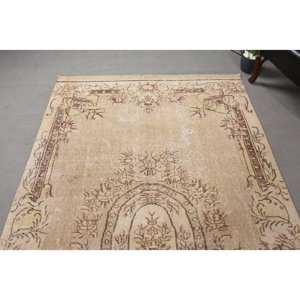 พรมขนสัตว์ตุรกีสีเบจ5.2 x 9.1ft คลาสสิกดีไซน์แบบเย็บปะติดปะต่อกันสำหรับห้องนั่งเล่นห้องนอนสี่เหลี่ยมพรมยาง - Product Image 5