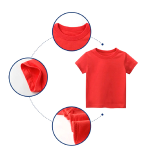 High Quality 100% Cotton Bamboo Fiber Kids T <b>Shirts</b> Quick Dry Breathable Plain Crew Fitness Short Sleeve in Solid Color - Product Image 6