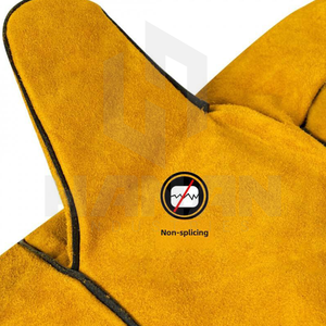 Gran descuento en pedidos a granel, guantes de trabajo de soldadura de alta resistencia, guantes de seguridad de cuero ignífugos y resistentes al calor para uso industrial - Product Image 3