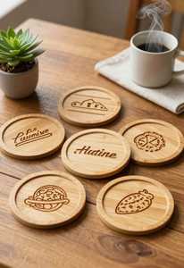 Posavasos cuadrado de madera y resina epoxi azul verdoso moderno y personalizado para decoración de cocina, bar, mesa, protector de calor. - Product Image 6