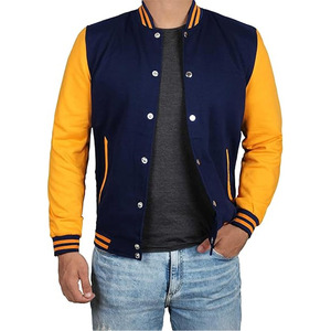 Veste universitaire en cuir de mouton surdimensionnée à imprimé aigle personnalisée par le fabricant en gros, veste boutonnée ample de style lettreman - Product Image 1