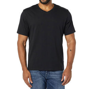 Nouveau style de t-shirt en laine mérinos à manches courtes et col en V pour hommes vente en gros de t-shirts personnalisés pour hommes - Product Image 2