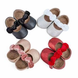 FS fábrica logotipo personalizado de alta calidad lindo pequeño arco bebé princesa Niña Zapatos casuales zapatos de bebé suave - Product Image 1