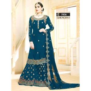 Diseñador exclusivo pesado Georgette Salwar Kameez Dupatta con bordado de secuencia trabajo elegante última tendencia para adultos - Product Image 1