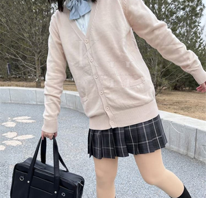 เสื้อสเวตเตอร์ถักนิตติ้งเครื่องแบบนักเรียนผ้าฝ้ายนุ่มสบายดีไซน์แขนยาว - Product Image 3