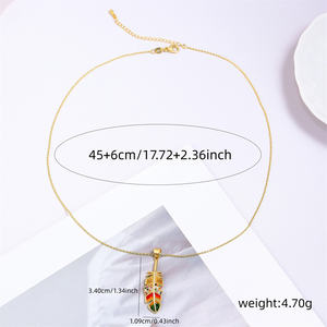 Collana di piume di speranza di rame gioielli a catena lunga Design semplice collana pendente per le donne - Product Image 2