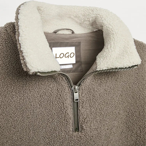 เสื้อสเวตเชิ้ตผู้ชายคุณภาพสูง 100% ผ้าฝ้าย ซิป ¼  สำหรับฤดูหนาว พร้อมโลโก้ปักแบบกำหนดเอง ทรงโอเวอร์ไซส์ ผ้าหนา - Product Image 5