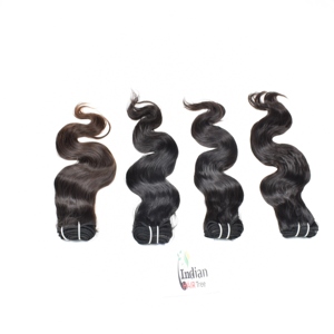 Extensiones de Cabello Humano Indio Virgen, Ondulado, Negro, Aspecto Natural, Cutícula Alineada, Donante Único, Remy, Estilo Super Weave - Product Image 5