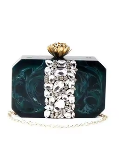 Bolso de mano Diseñador Señoras Resina epoxi Embrague para usos nupciales Resina epoxi Bolso hecho a mano por Crescent Crafts - Product Image 2