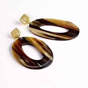 Alta calidad hecha a mano Khadim artesanías búfalo cuerno aro pendientes perla Venta caliente joyería Natural Paquete 2 precio al por mayor - Product Image 4