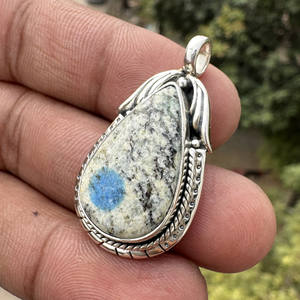 Natural K2 Jasper Pendant in 925 Sterling Silver Bohemian Style Bezel Setting Custom Handmade Gemstone Jewelry for Gift & Party - Product Image 3