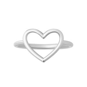 Anillo de Compromiso Clásico con Diseño de Corazón, Plata de Ley 925, Joyería Minimalista Hueca para Mujer, Precio de Fábrica al por Mayor - Product Image 1