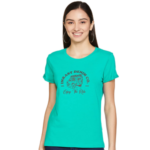 Camiseta de marca para mujer, cómoda de verano, 100% algodón, cuello redondo, impresora personalizada, camiseta de Color sólido para mujer, exportación desde Bangladesh - Product Image 1