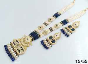 ENSEMBLE DE BIJOUX INDIENS TRADITIONNELS ET À LA MODE EN CUIVRE ENSEMBLE DE BIJOUX DE MARIAGE POUR FEMMES BOUCLES D'OREILLES ET COLLIER - Product Image 2