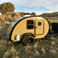 Roulotte compacte tout-terrain en forme de larme, légère et polyvalente, pour camping-car, idéale pour remorquage par SUV