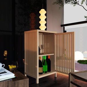 Gabinete de almacenamiento de tocador de baño de bambú moderno con puertas para el hogar, hotel, escuela, dormitorio y organización de sala de estar - Product Image 1