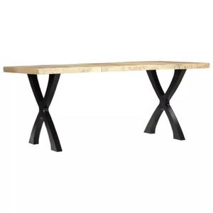 Ensemble de table à manger en bois de manguier et en fer au design industriel moderne avec chaises de salle à manger Meubles de maison imperméables - Product Image 1