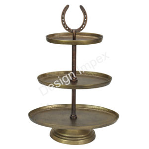 Platos Redondos Decorativos para Servir Alimentos, Bandejas de Metal Seguras para Contacto con Alimentos, Soporte de 3 Niveles para Pasteles, Cupcakes y Postres, Hecho a Mano - Product Image 3