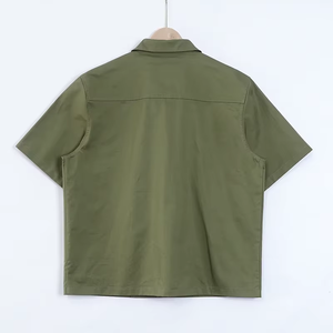 100% coton à manches courtes Polo Polo avec bouton couleur unie coupe régulière chemises à boutons confortables et respirantes - Product Image 2