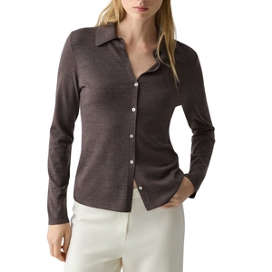 Women's Cotton Button Down Shirt Long Sleeve V Neck Blouse With Pockets - Casual Tunic Top Oversized Boyfriend Style
