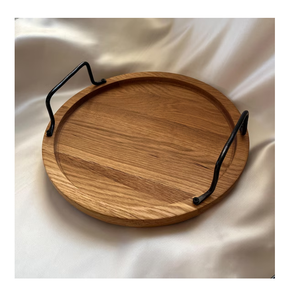 Vaisselle personnalisée pour la maison Plateau de service en bois avec poignée en métal Plateau de rangement en bois Prix le plus bas - Product Image 6