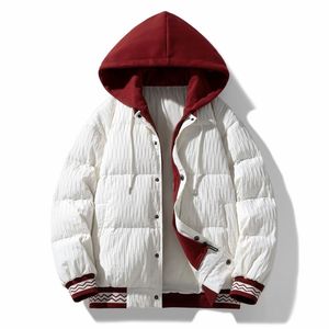 Customized logo American vertical wrinkle contrast cool two-piece <b>jacket</b> <b>for</b> <b>men</b> and women with autumn and winter loose hooded - Product Image 4