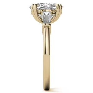 14K สีเหลืองทองรูปไข่ตัดในห้องปฏิบัติการเติบโตเพชรแหวนหมั้นไตรภาคสำหรับงานเลี้ยงครบรอบโรแมนติกเครื่องประดับที่ดี - Product Image 5