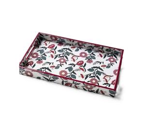 Bandeja de Servir de Madera de Mango y Resina Epoxi de Grado Comercial con Diseño de Bloques de Color para Té, Café, Aperitivos, Cocina, Comedor - Product Image 1