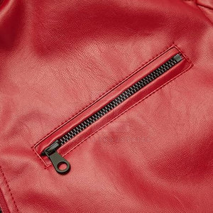 Durable Men's <b>Winter</b> <b>Leather</b> <b>Jacket</b> with Stand Collar and Front Logo Wholesale Price 2025 Waterproof & Eco-Friendly - Product Image 6