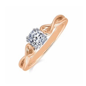 Bague de fiançailles torsadée éblouissante en diamants de laboratoire cultivés, F-VS2, produit fait main, or massif 14K, sertissage à griffes - Product Image 2