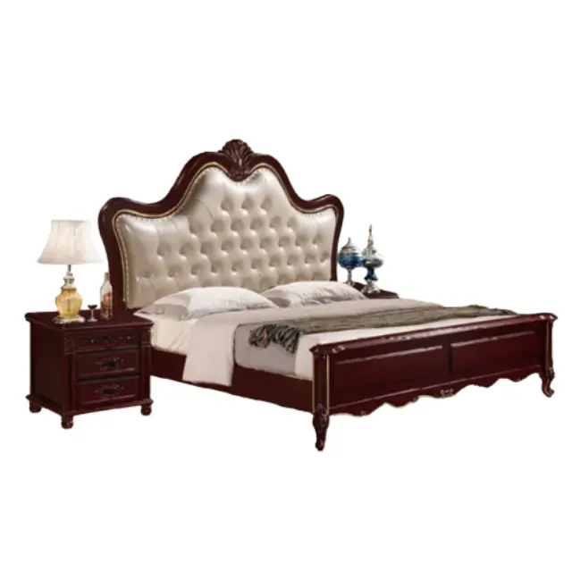 Premium Product Teak Solid Wood Bed Set Wooden Bed For Hotel and Bedroom Furniture Antique Design Wholesale Price