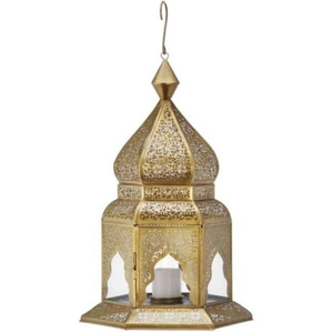 Farol de Vela Marroquí de Metal Recubierto de Negro Decorativo Nuevo con Farol Colgante de Vidrio Multicolor para Decoración del Hogar y Jardín - Product Image 3