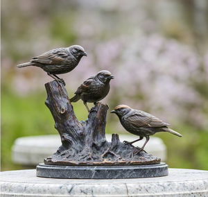 Antiek bronzen engelvogel stond op een tak boom standbeeld ornament metaalgiettechniek dierlijk ontwerp kunst verzamelobject decoratie - Product Image 4