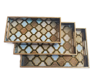 Bandeja de Servicio Apilable de Diseño Clásico, Esmaltada e Impresa, Personalizada para Decoración del Hogar, Desayuno, Regalo de Ramadán y Navidad al Mejor Precio - Product Image 3