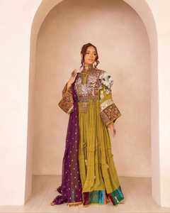 Hot New Vintage Kuchi Pashtun Tribal Gypsy Dress Afghani Kuchi Suit Frock Long Chiffon Fabric Design Tradicional Lace Natural - Product Image 3