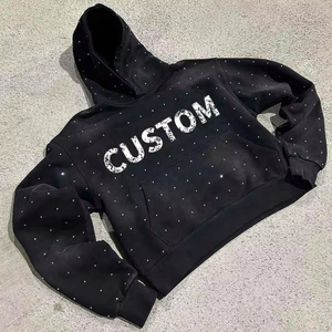 Sweat à capuche numérique uni en strass au design unique, coupe classique, pour homme, vêtement décontracté d'hiver, haute qualité, vente en gros, le plus vendu - Product Image 1