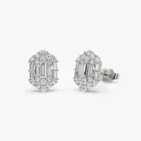 Boucles d'oreilles tendance et élégantes en diamant baguette 14 carats, best-seller 2025, design de boucles d'oreilles en diamant, dernière mode, bijoux en diamant ODM