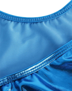 Justaucorps noir sans manches en polyester pour femme, tenue de danse de scène, combinaison d'entraînement, vêtement de performance pour adulte, taille élastique - Product Image 4