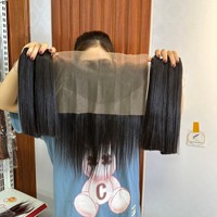 Paquets de cheveux humains doublement dessinés vietnamiens bruts Extensions de cheveux raides en os La cuticule vierge non transformée peut être teinte