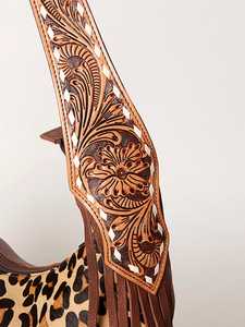 กระเป๋าหนังวัวสะพายไหล่ลายดอกไม้สไตล์ตะวันตกกระเป๋าถือสไตล์โบฮีเมียน - Product Image 5