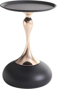 Mesa auxiliar pequeña redonda para espacios pequeños, mesa auxiliar de pedestal moderna para sala de estar - Product Image 2